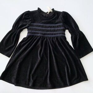 Matilda Jane Girl Black Stretch Corduroy Dress 6 years EUC